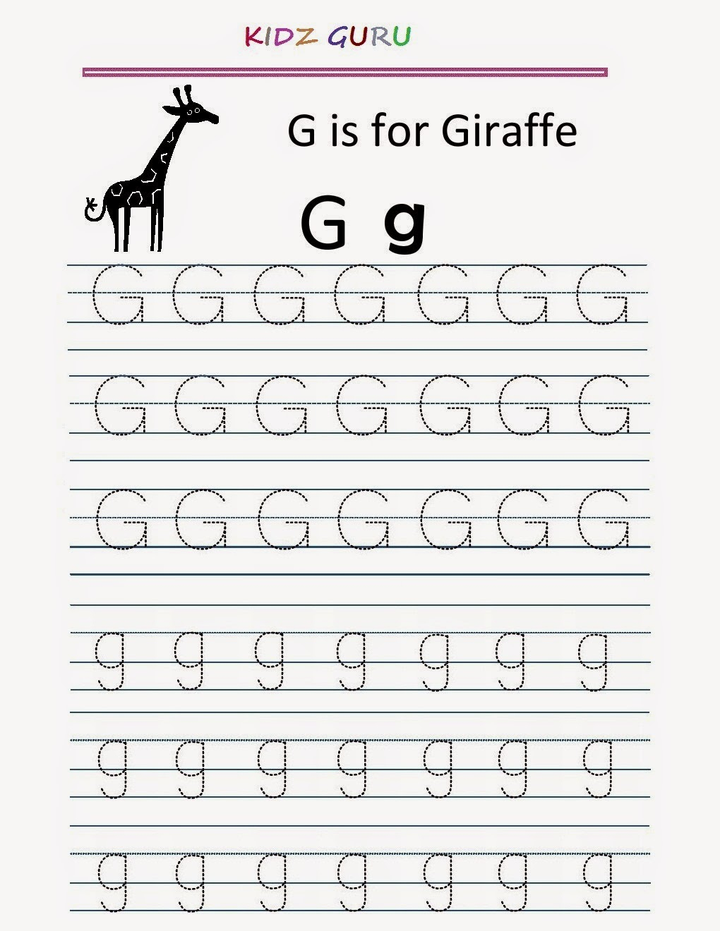 G Letter Tracing Worksheet TracingLettersWorksheets