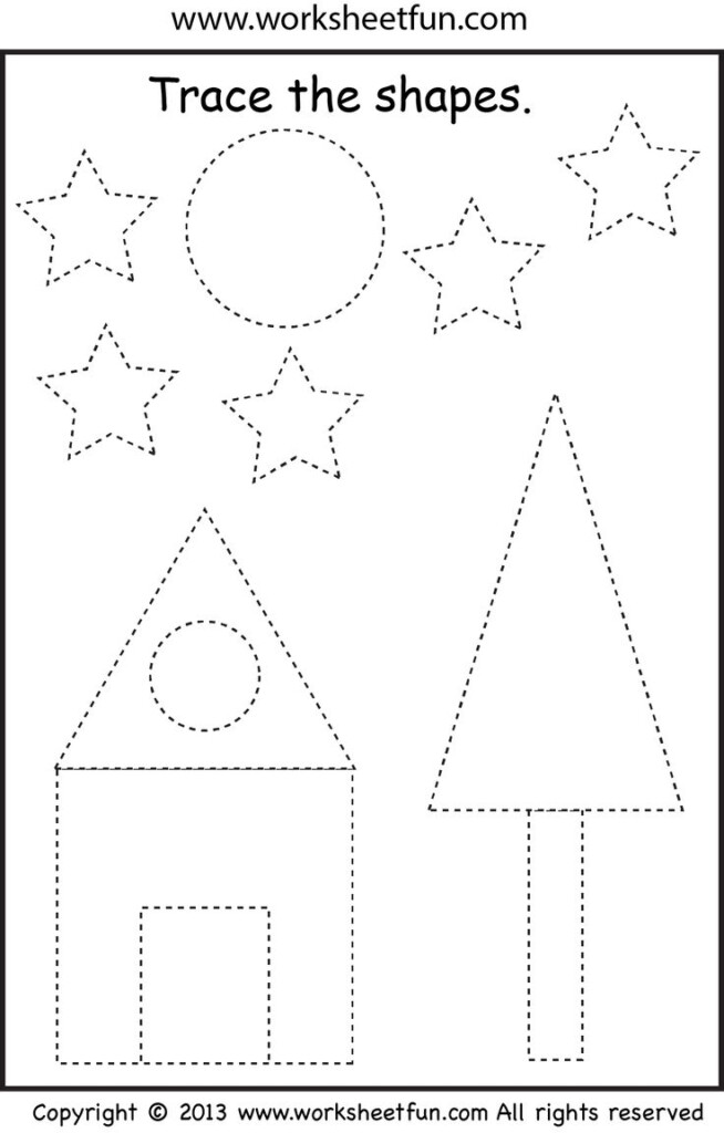 House Preschool Tracing Pages Shape Tracing Worksheets Shape 