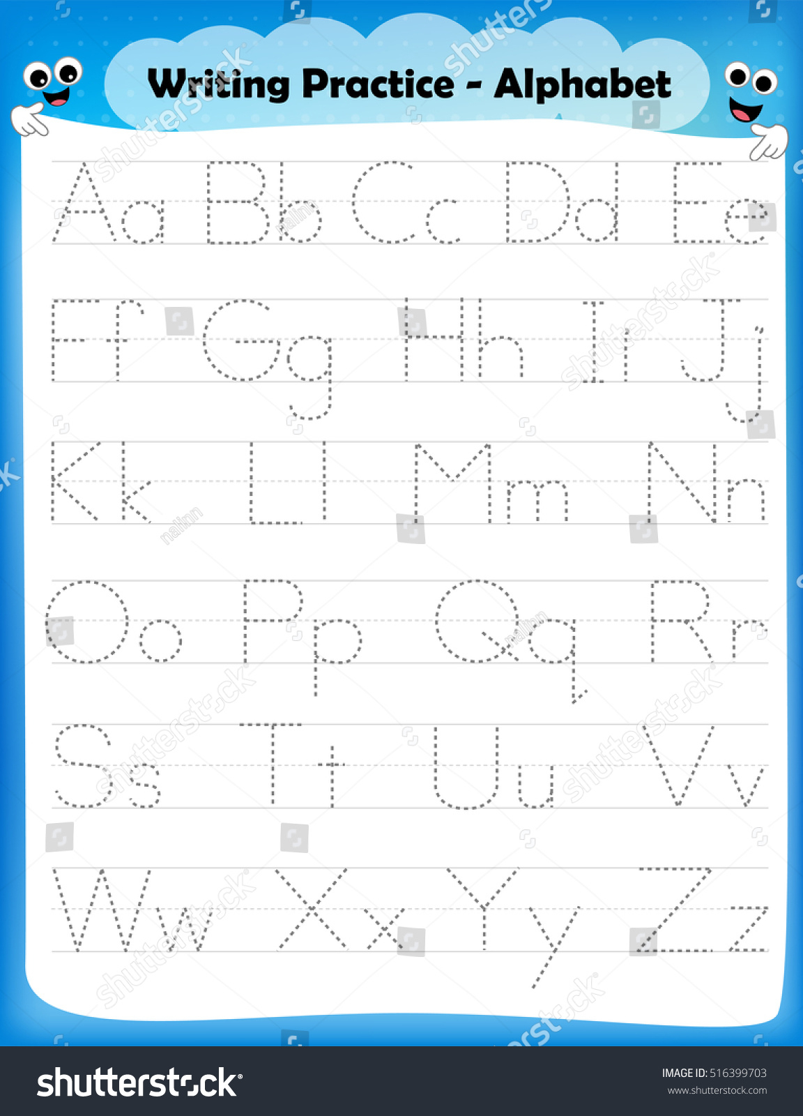 Kindergarten Letter Tracing Worksheets