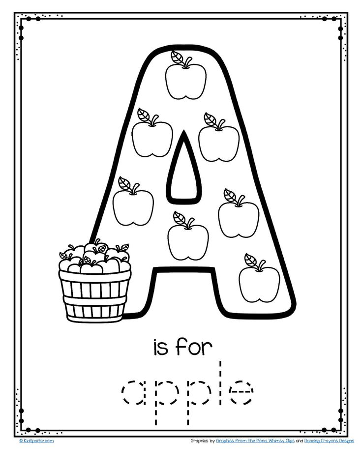 Letter A Is For Apple Trace And Color Printable FREE Letter 