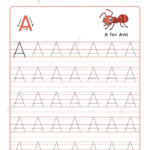 Letter A Preschool Tracing Worksheets With Ant Dot To Dot Name