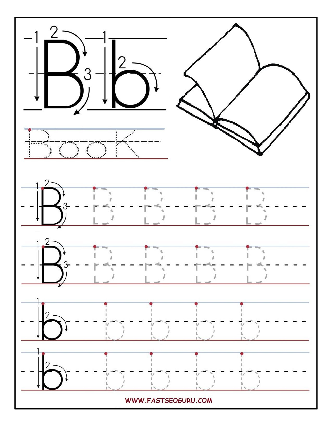 Letter B Trace Worksheets