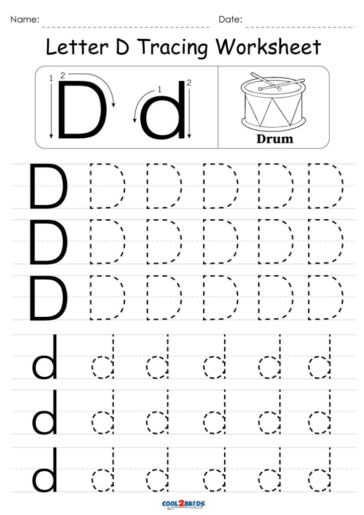 Letter D Worksheets Pdf Recognize Trace Print Free Letter D Alphabet 