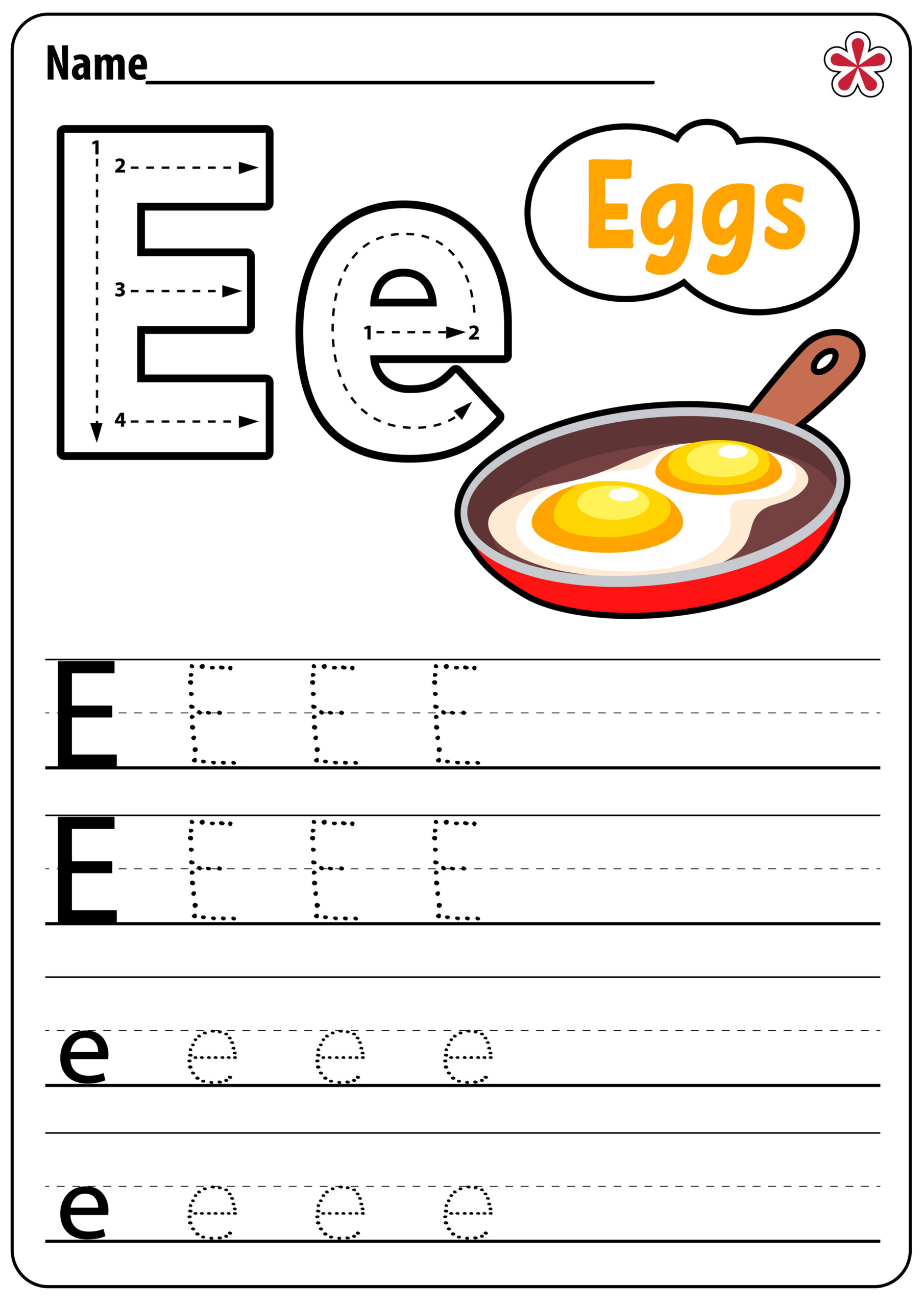 Letter E Worksheets For Kindergarten Printable Kindergarten Worksheets