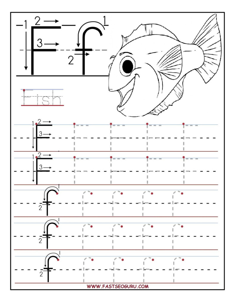 Letter F Worksheet For Preschool And Kindergarten Letter H Tracing 