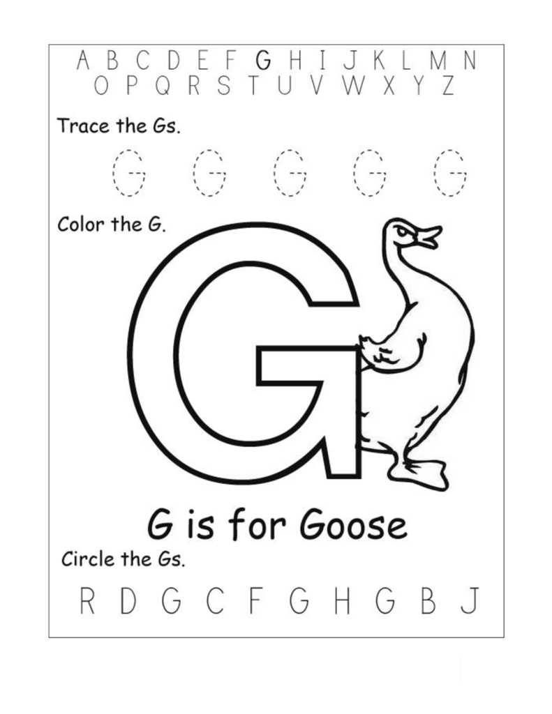 Letter G Writing Practice Worksheet Free Kindergarten English Worksheet 