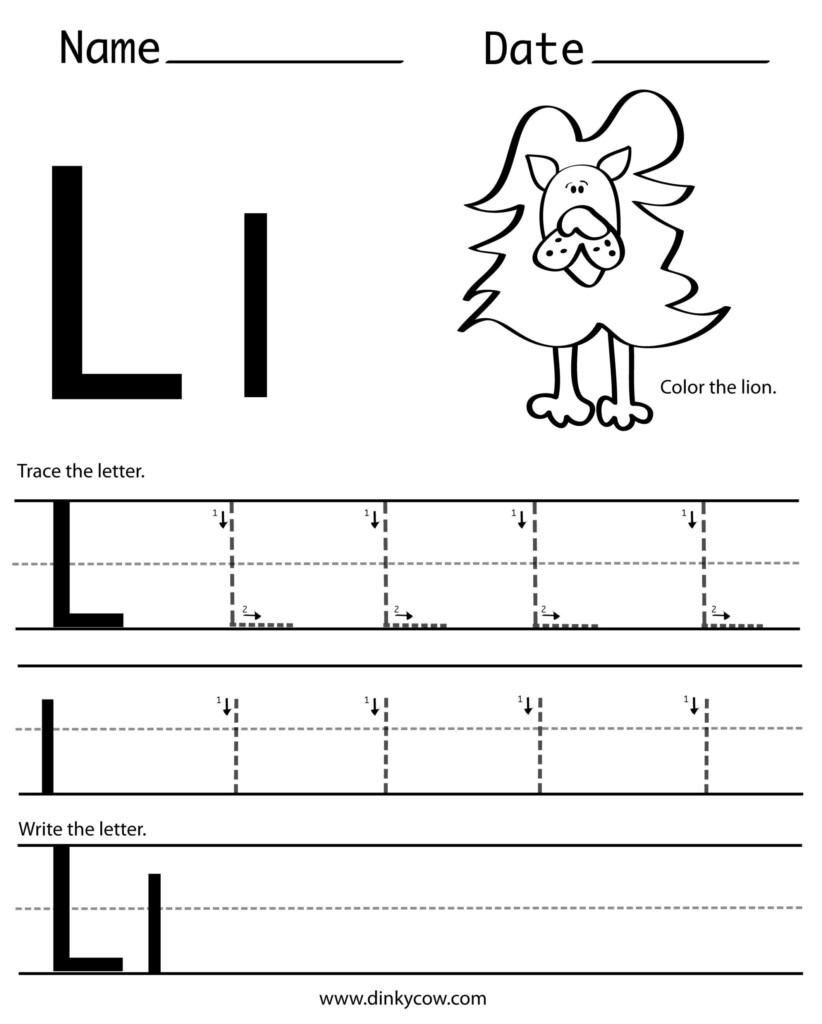 Letter L Tracing Worksheets Preschool Name Tracing Generator Free