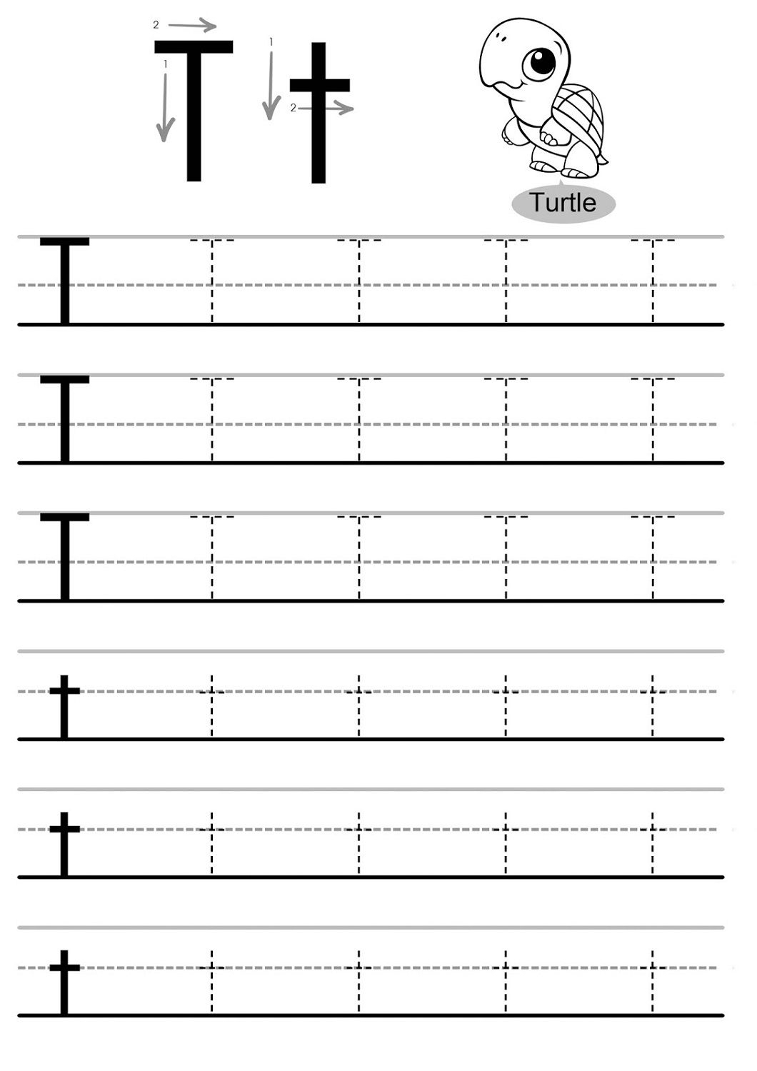 Letter T Tracing Worksheet TracingLettersWorksheets