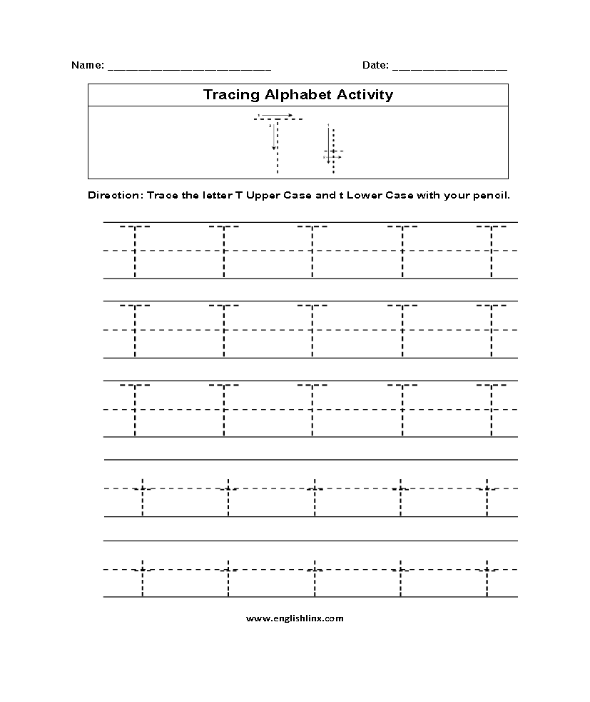 Letter T Tracing Worksheets Pdf Dot To Dot Name Tracing Website