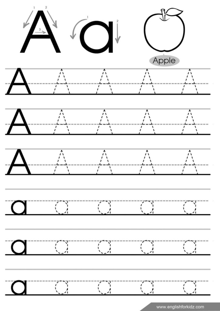 Letter Tracing Worksheets Letters A J Regarding Tracing Letter 1 