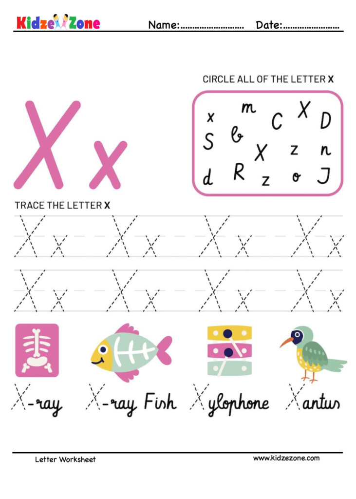 Letter X Worksheets For Kids Online Splashlearn Free Letter X Tracing 