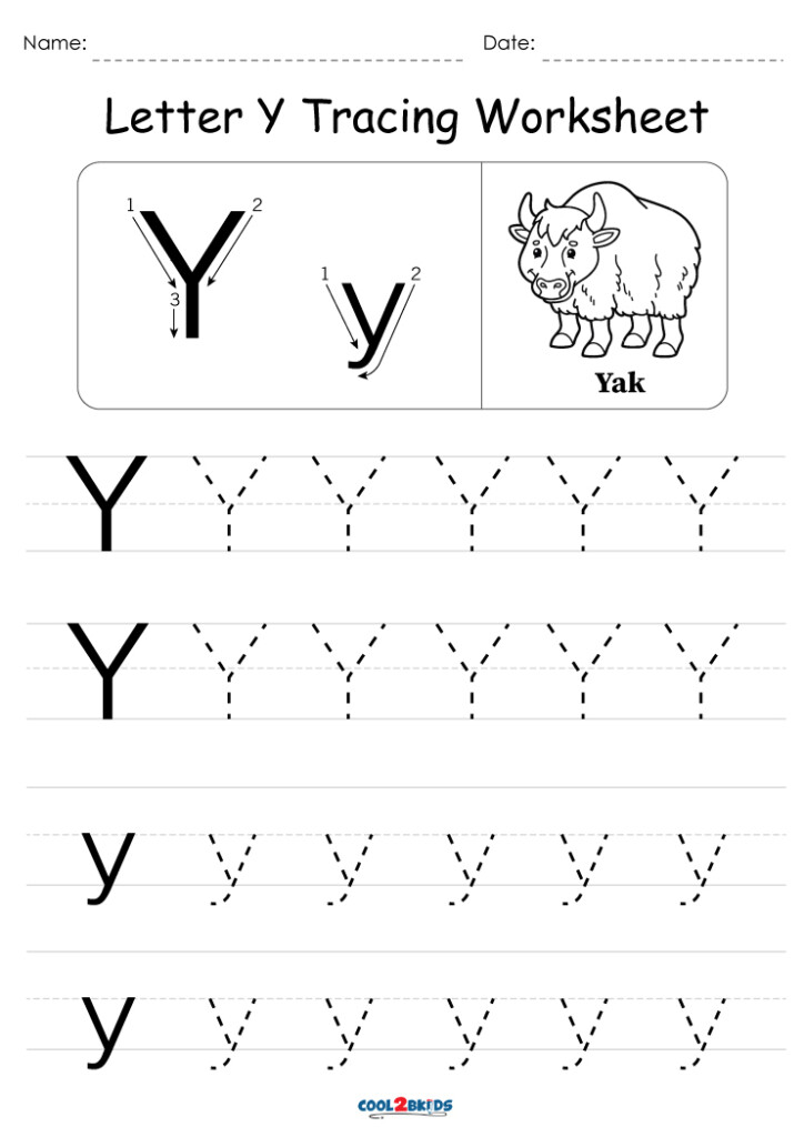 Letter Y Alphabet Tracing Worksheets Free Printable Pdf Letter Y 