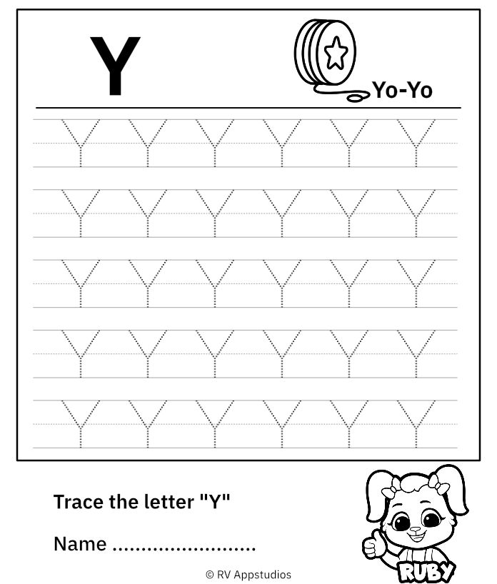 Letter Y Worksheet Alphabet Tracing Worksheets In 2021 Kids