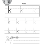 Lowercase Letter K Tracing Sheet Printable Form Templates And Letter