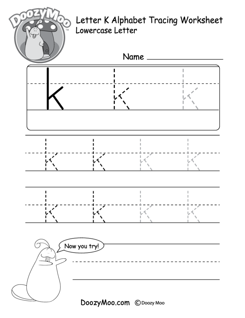 Lowercase Letter K Tracing Sheet Printable Form Templates And Letter