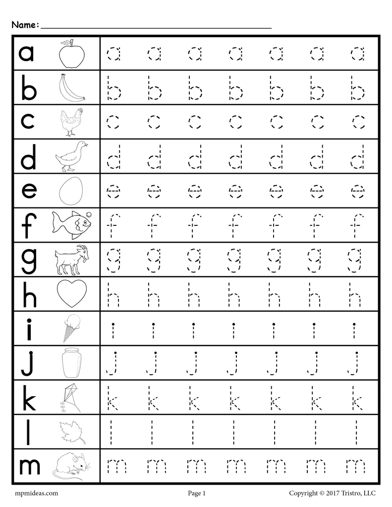 Lowercase Letter Tracing Worksheets Lowercase Letters Printable 