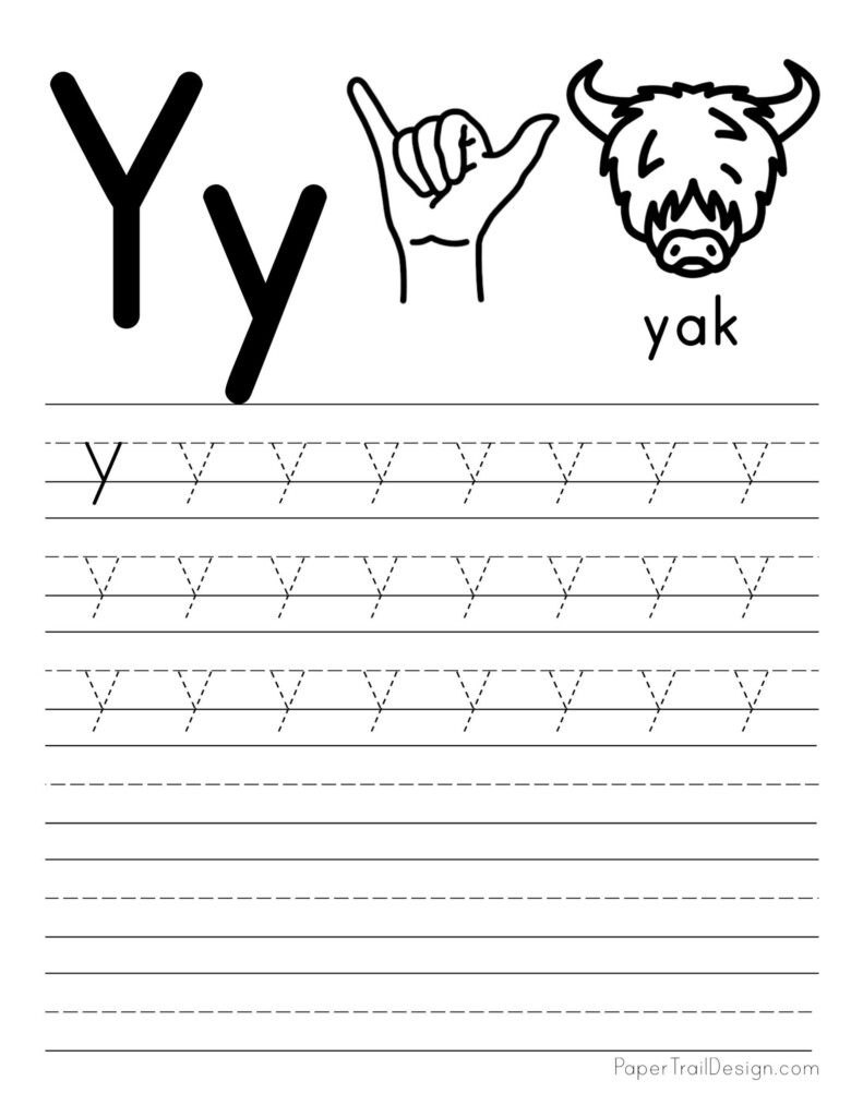 Lowercase Letter Y Tracing Worksheets Free Printable Letter Tracing 