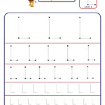 Preschool Letter L Tracing Worksheet Different Sizes KidzeZone