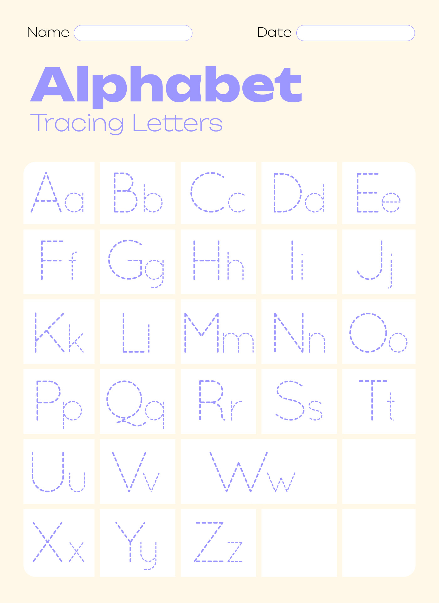 Printable Alphabet Trace