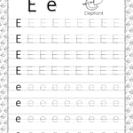 Printable Dotted Letter E Tracing Pdf Worksheet 9 Alphabet Writing