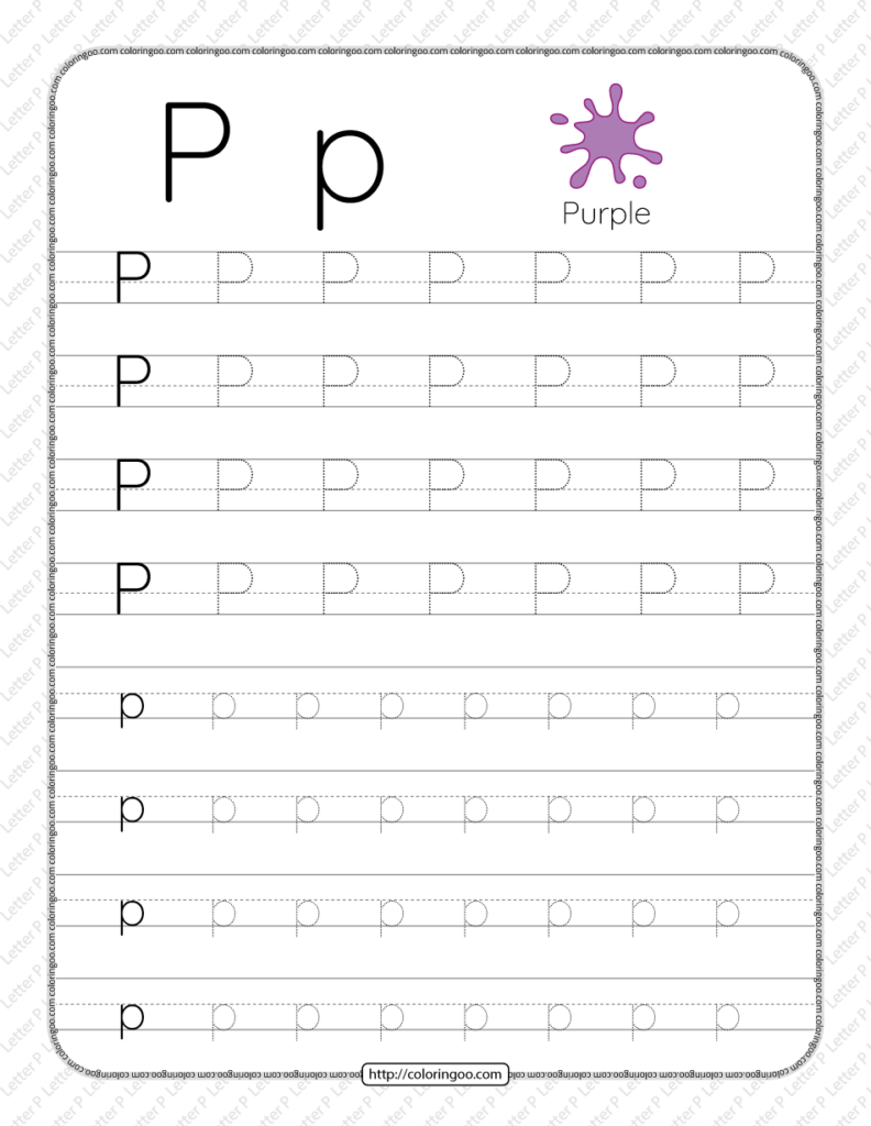 Printable Dotted Letter P Tracing Pdf Worksheet Tracing Alphabet 