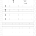 Printable Dotted Letter T Tracing Pdf Worksheet Preschool Prewriting