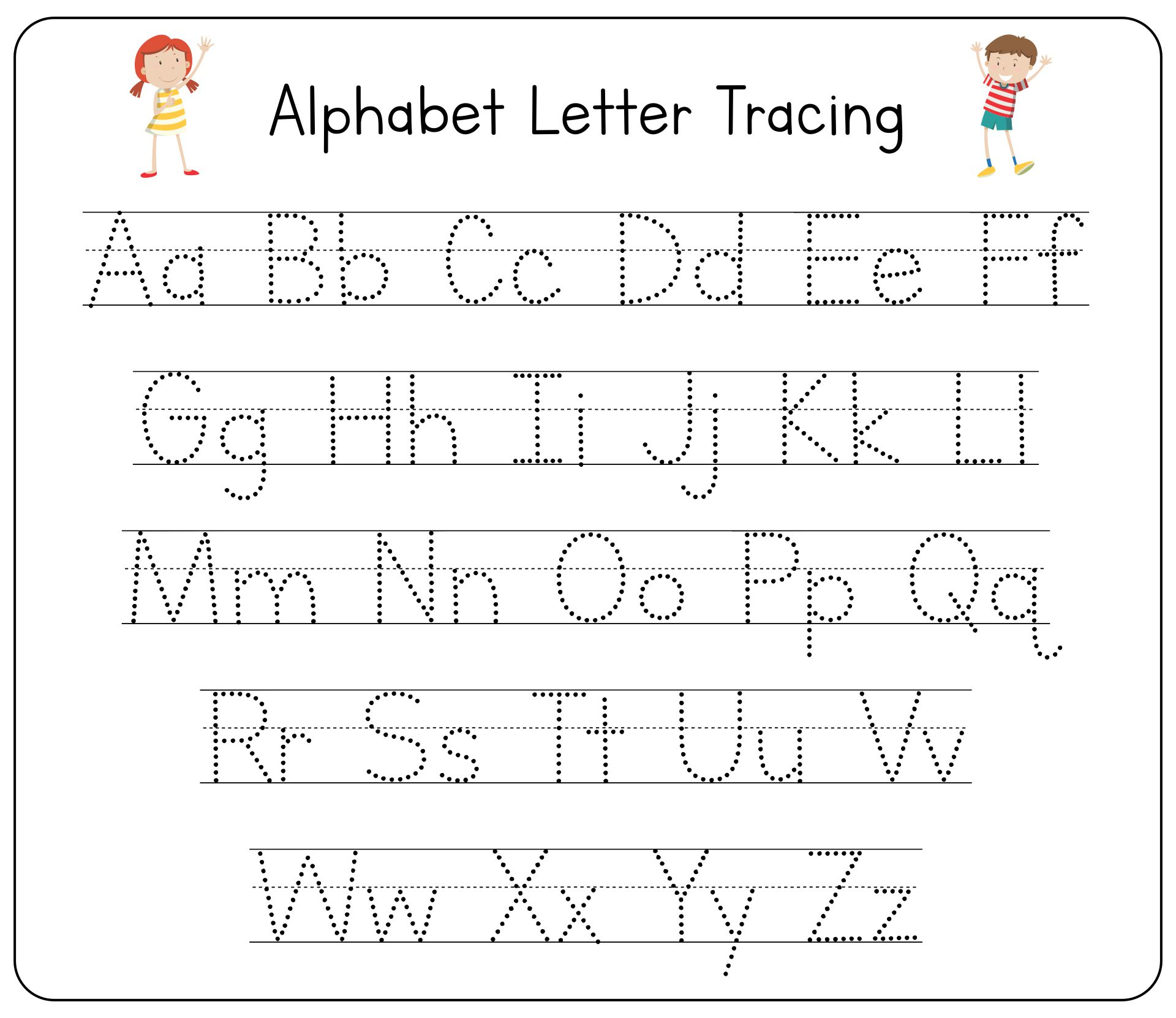 Printable Free Alphabet Letter Tracing Worksheets Printable Alphabet