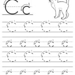Printable Letter C Tracing Worksheet With Number And Arrow In Alphabet