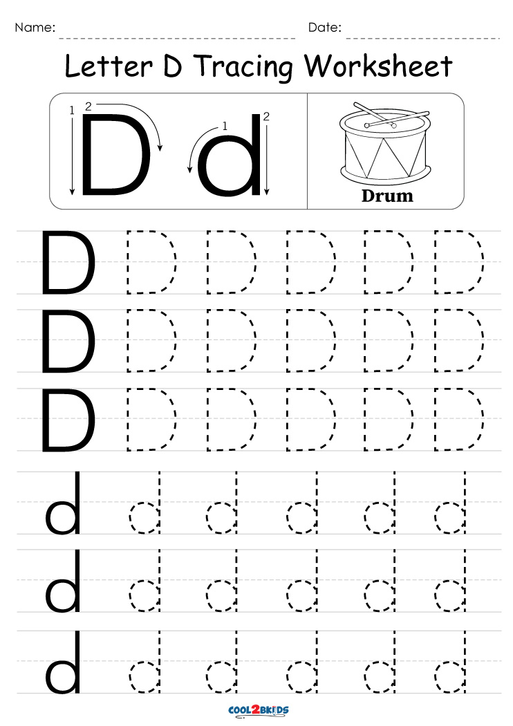 Printable Letter D Tracing Worksheet Letter D Worksheet Tracing