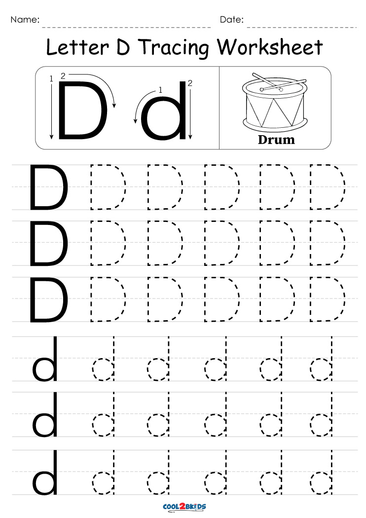 Printable Letter D Tracing Worksheet Letter D Worksheet Tracing 