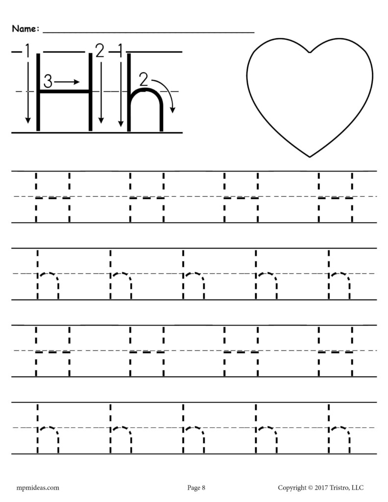 Printable Letter H Tracing Worksheets For Preschoolers Alphabet 