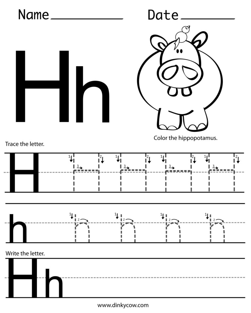 Printable Letter H Tracing Worksheets For Preschoolers Letter Tracing 