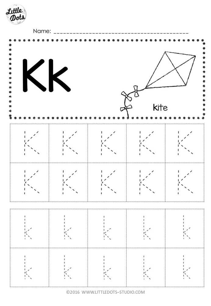 Printable Letter K Tracing Worksheets For Kindergarten Preschool Crafts 