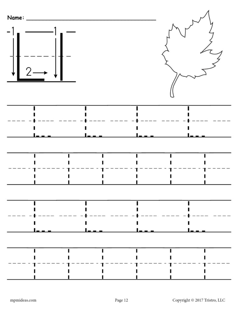 Printable Letter L Tracing Worksheet Letter L Worksheets Tracing 