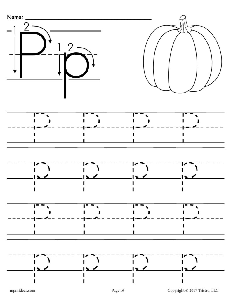 Printable Letter P Tracing Worksheet In 2021 Letter P Worksheets 