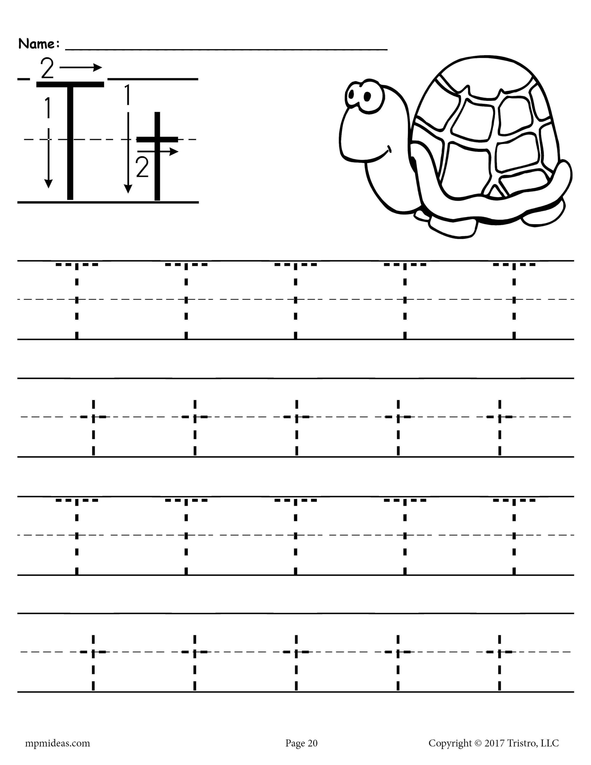 Printable Letter T Tracing Worksheet Letter T Worksheets Letter 