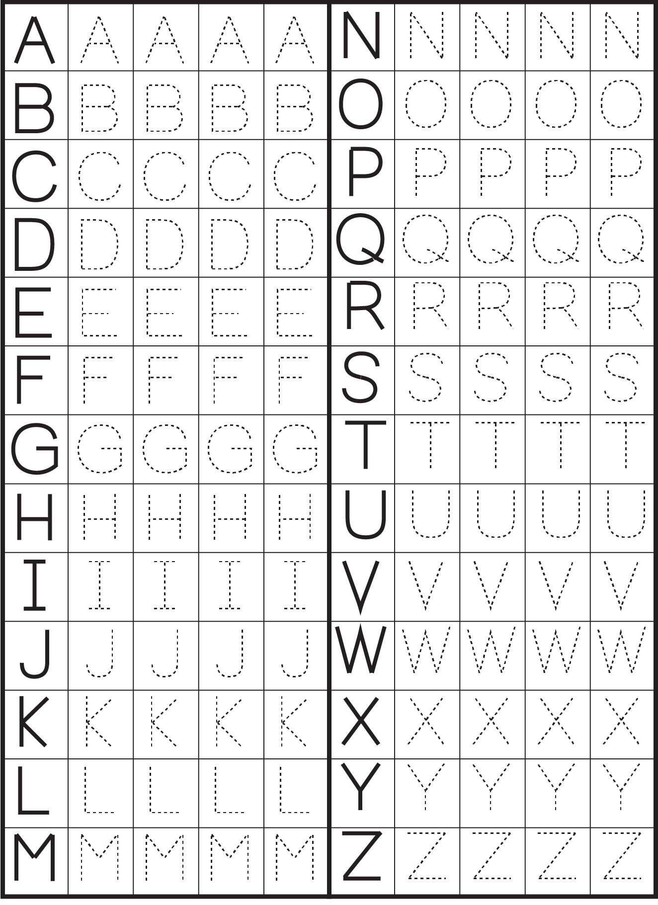 Printable Tracing Letters For Kids Tracinglettersworksheetscom Abcd