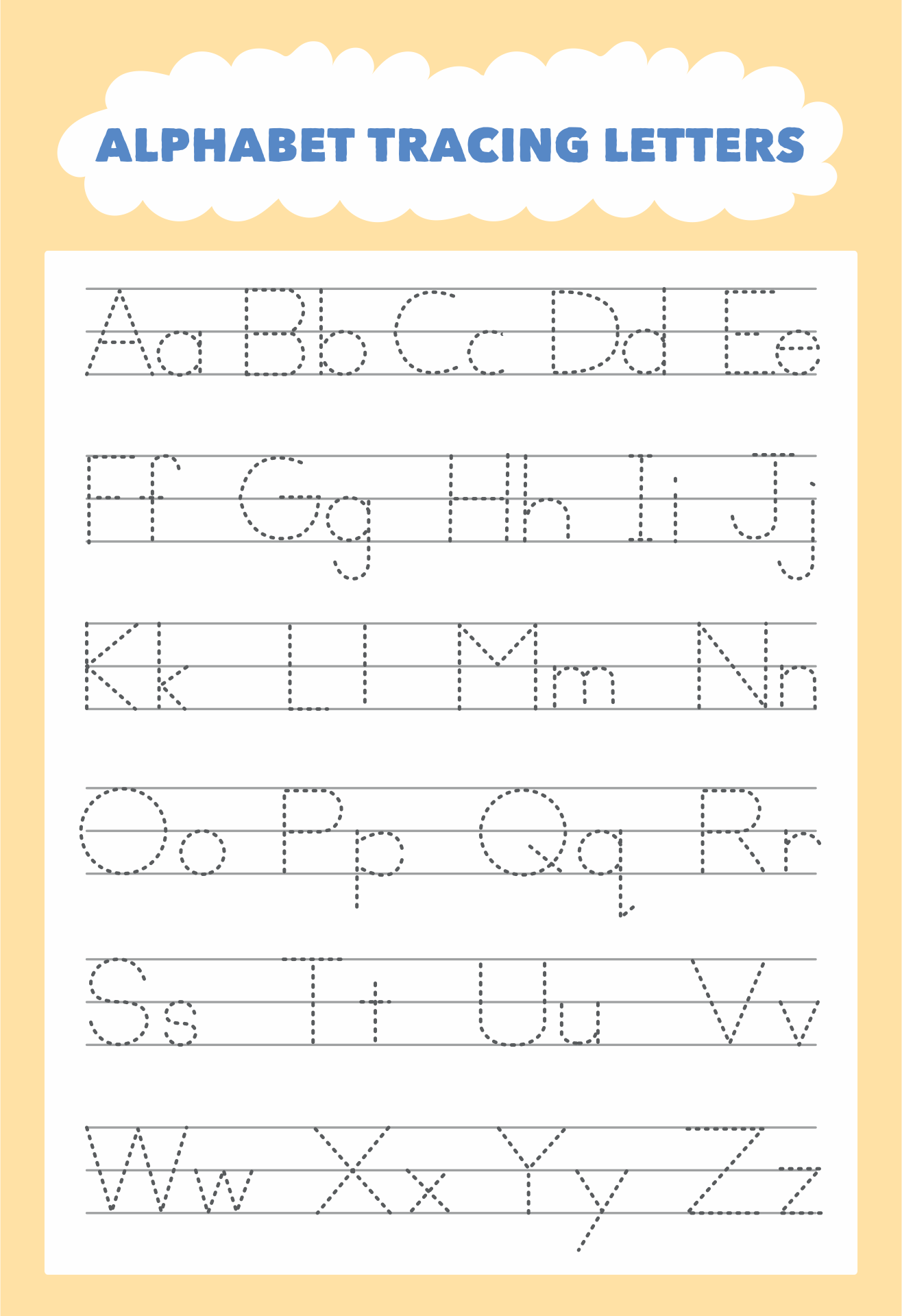 Printable Tracing Letters Worksheets