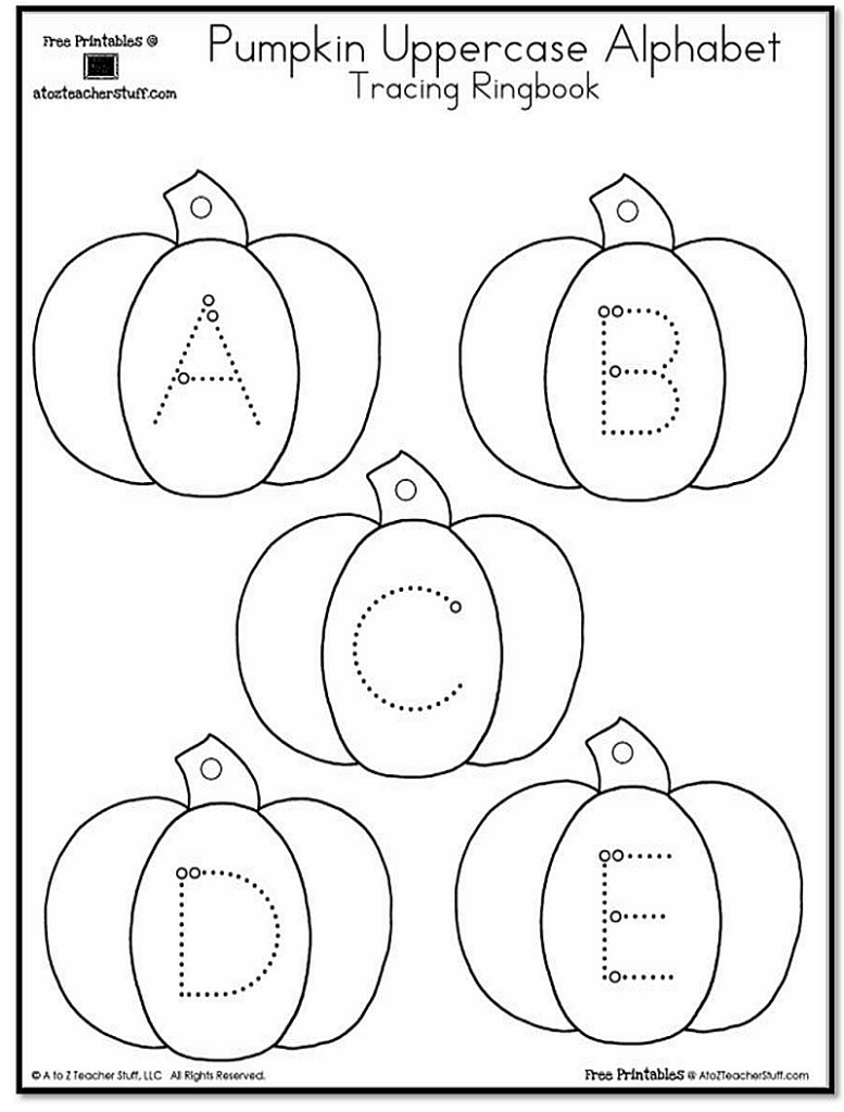 Pumpkin Lowercase And Uppercase Tracing Alphabet A To Z Teacher Stuff 