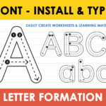 School Font Writing Practice Tracing Font Preschool Etsy
