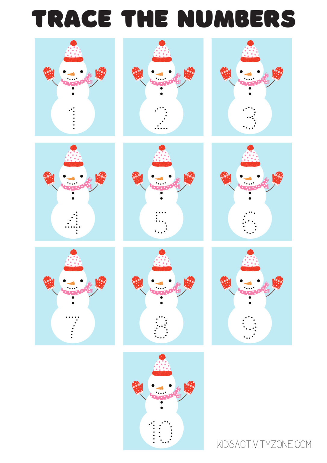 Snowman Preschool Activities Printable FREE Kids Activity Zone