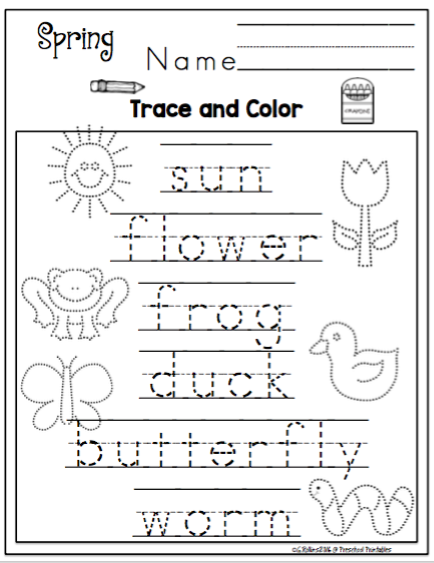 Spring Tracing Fun No Prep Preschool Printables