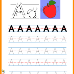 Trace Letter A Worksheets For Kindergarten