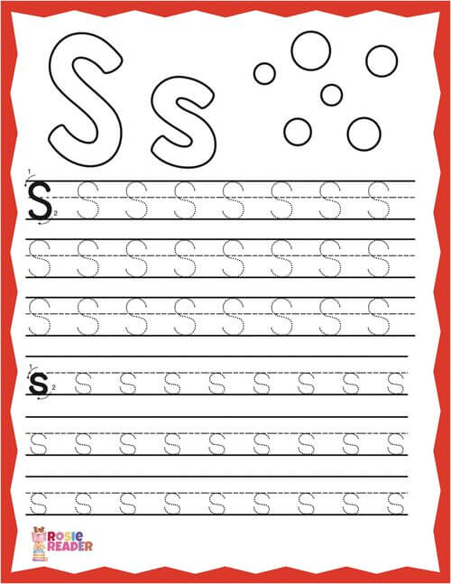 Trace Letter S Reading Adventures For Kids Ages 3 To 5