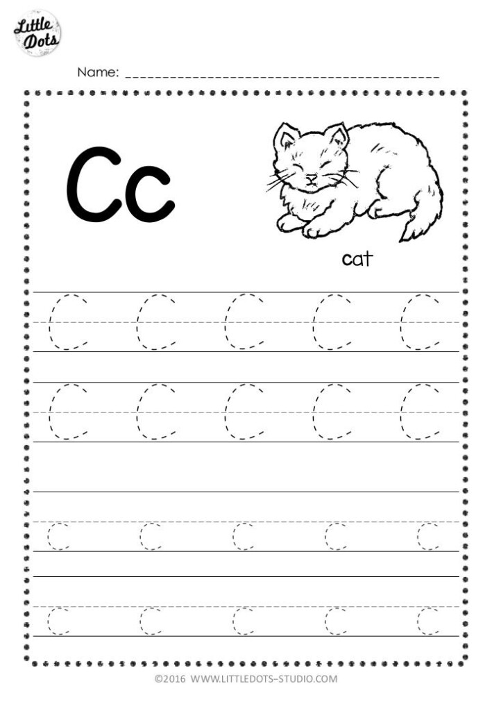 Trace Lowercase Letter C Worksheet For Pre K 1st Grade Lesson Planet 