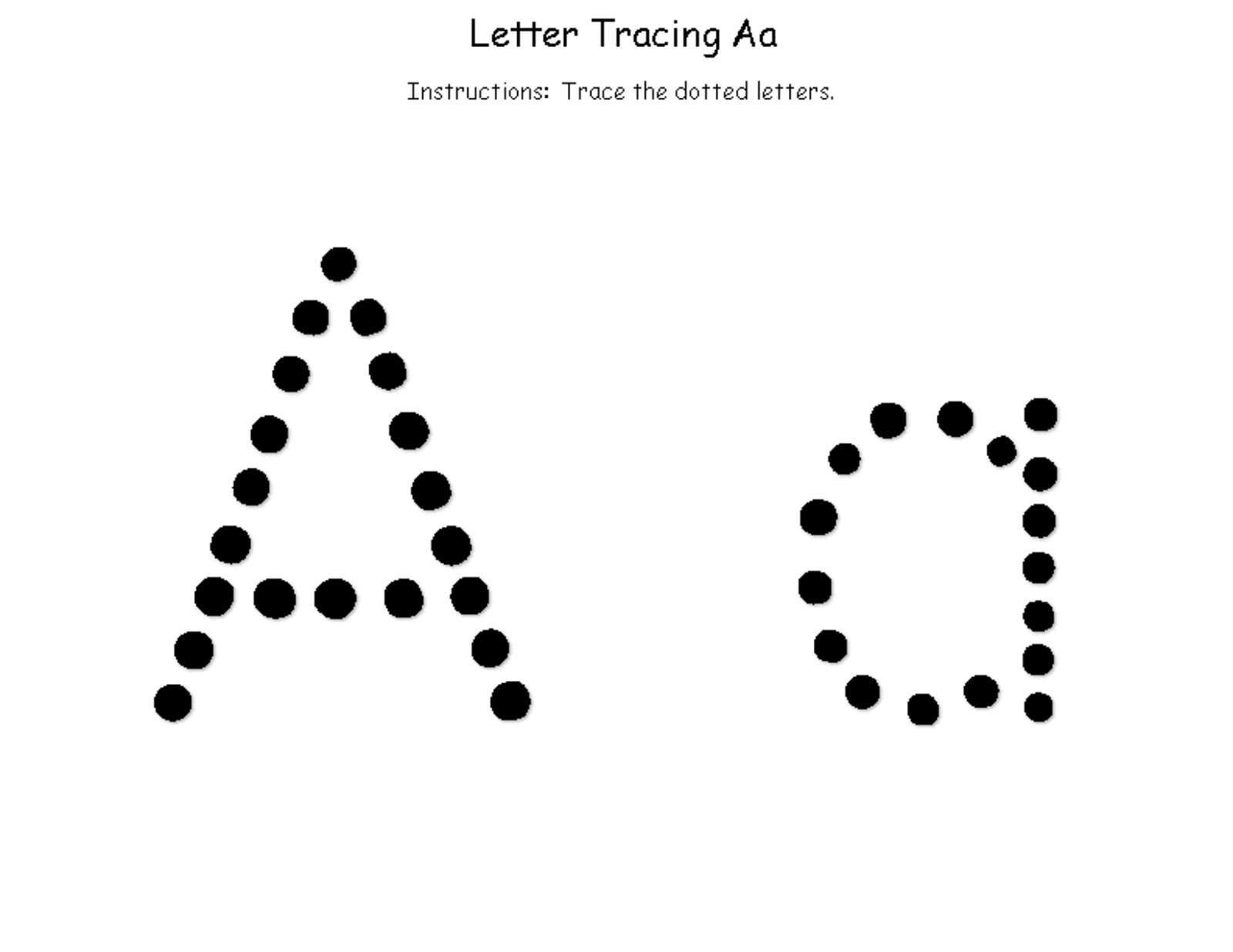 Trace The Letter A Printable Printable Blank World