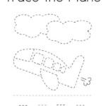 Trace The Plane Coloring Page Twisty Noodle Trains Preschool Me