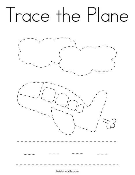 Trace The Plane Coloring Page Twisty Noodle Trains Preschool Me 