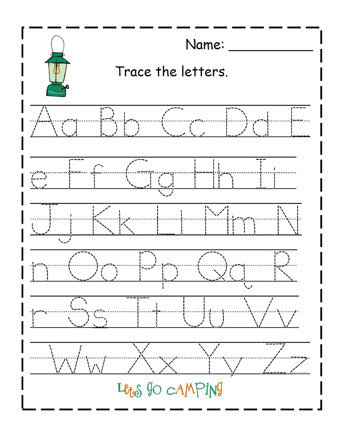 Traceable Alphabet Worksheets Activity Shelter