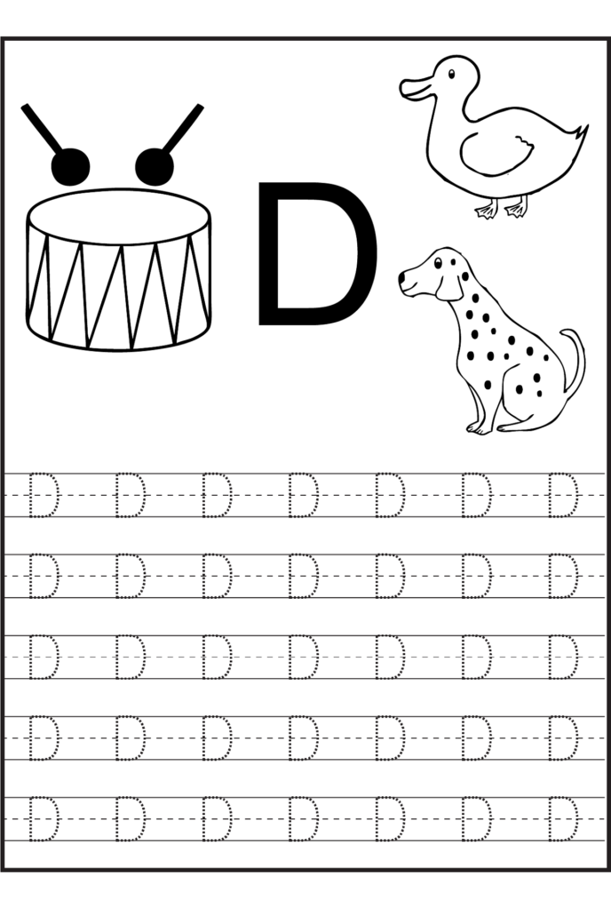 Traceable Letters Free Activity Shelter Letter D Worksheet 